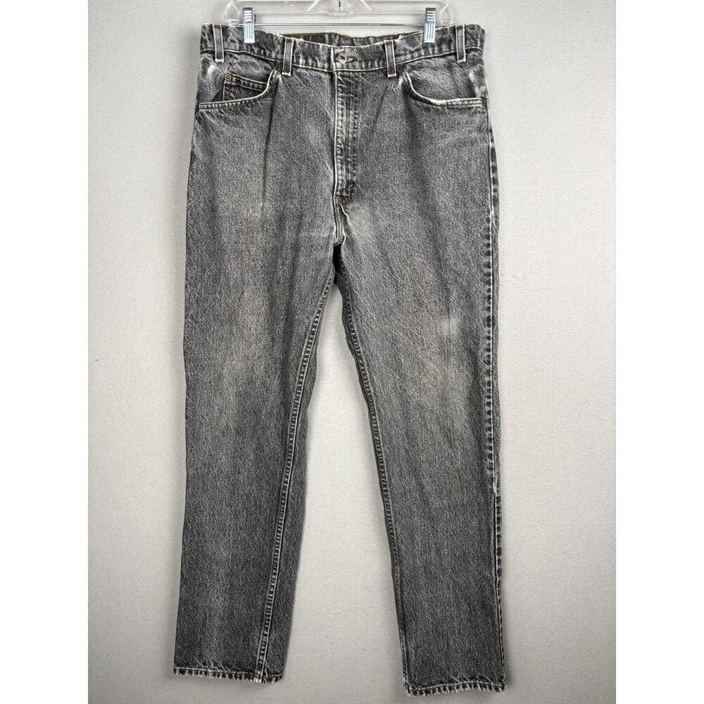 Vintage Levis 505 Jeans Mens 38x32 Gray Acid Wash Straight USA Denim 80s